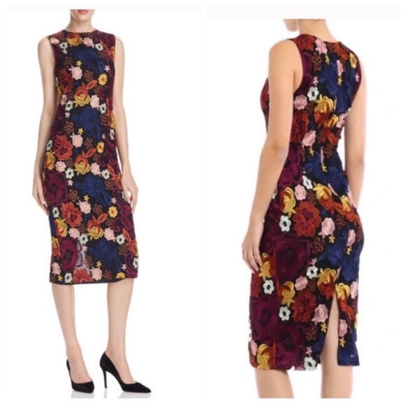 Alice + Olivia Nat Floral Embroidered Midi Dress - Picture 4 of 6